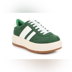 NWT Madden Girl Green and White Sneakers